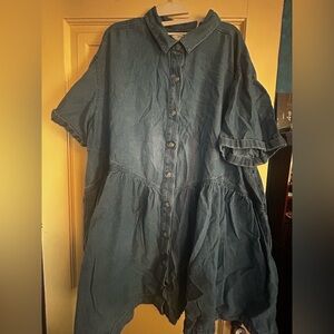 Terra & Skye 4x Denim Button-Up Dress pockets 
Bust 26”
Waist 30”
Length 34”